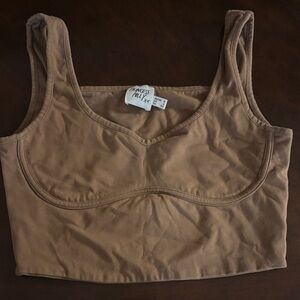 Princess Polly Brown Cropped Tank Top size 4